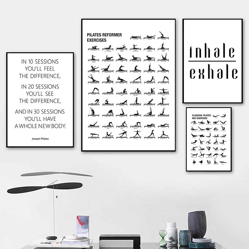 Sustainable Living Guide - Pilates Workout Grafiek Poster Canvas Prints
