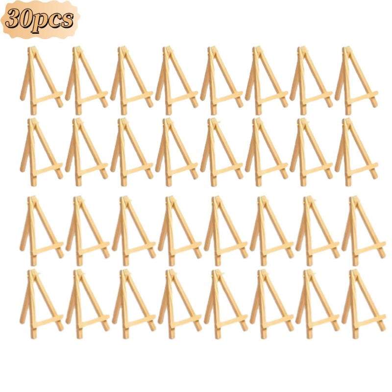 Sustainable Living Eco Friendly - 30 stuks Mini Houten Schildersezel Stands