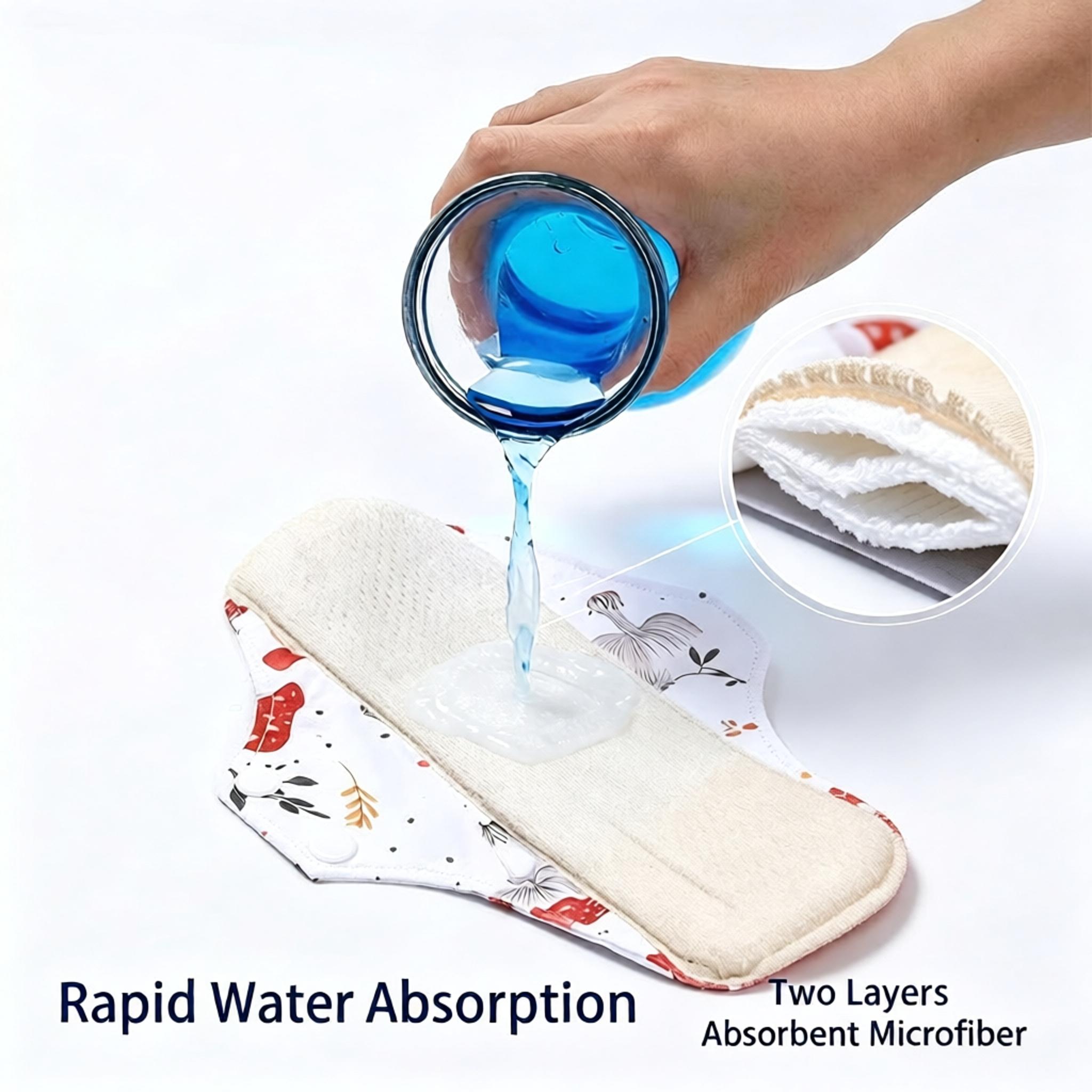 Cloth Pad Reusable - 5-delige set herbruikbare menstruatieverbanden van biologisch