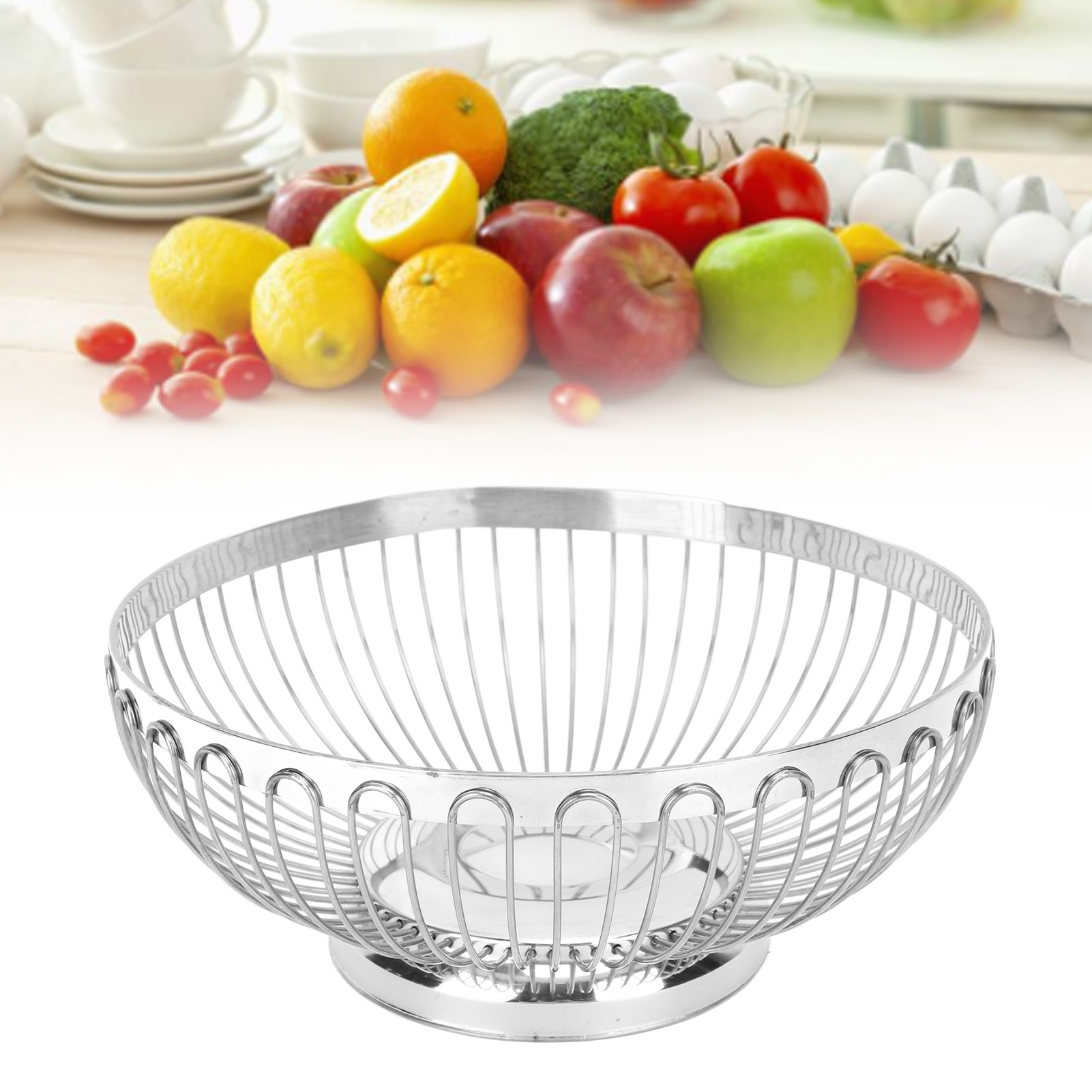 Sustainable Living Eco Friendly - ZK20 roestvrijstalen fruitmand multifunctionele decoratieve spiegel